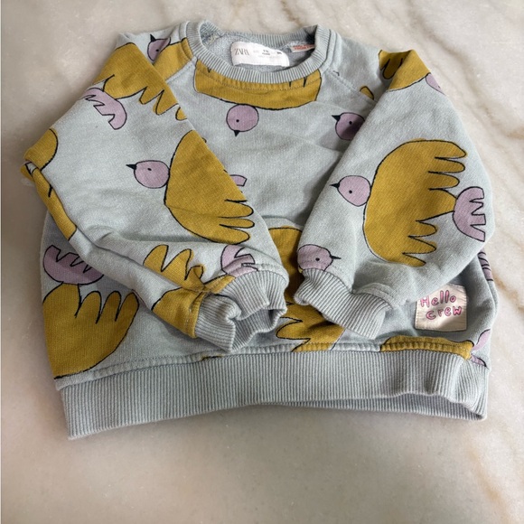Zara Kids Gray and Yellow Sweater Size 1-2Y - Picture 1 of 5